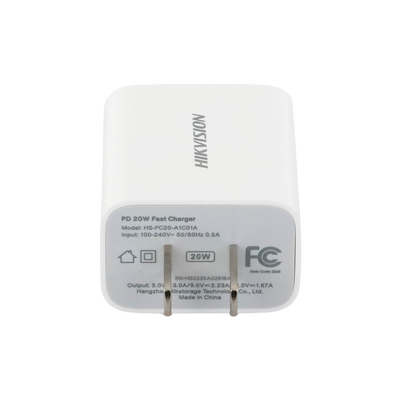 Cargador USB - C de 20 Watts / Carga Rapida / 5 VCD a 3 Amp / 9 VCD a 2.22 Amp / Compatible con Multiples Marcas