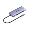 Hub (Adaptador) USB - C / 11 en 1 / 1 Salida HDMI (4K) / 2 Salida USB 2.0 / 2 Salidas USB 3.0 / 1 Salida VGA / 1 Salida SD (Memoria SD) / 1 Salida TF (Micro SD) / 1 Salida de Audio (8 - 48 KHz) / 1 Salida RJ45 / 1 Entrada USB - C (Carga Rapida)