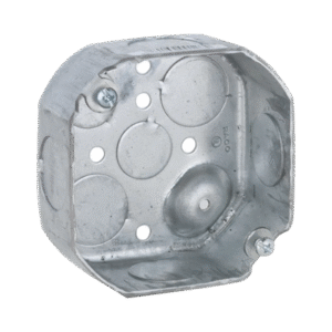 Caja Octagonal de 4" / Profundidad 1 1/2" / 4 Entradas de 3/4" y 4 Entradas de 1/2" / Troquelada.