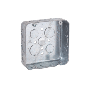 Caja Cuadrada 4 11/16"/ Profundidad 1 1/2"/ 11 Entradas 1/2", 6 Entradas 3/4"/ Troquelada.