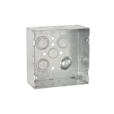 Caja Cuadrada 4 11/16" x 4 11/16"/ Profundidad 2- 1/8"/ 4 Entradas 1", 4 Entradas 3/4", 1 Entrada 1/2" y 3 TKO (1/2"-3/4"). Caja Cuadrada 4 11/16" x 4 11/16"/ Profundidad 2- 1/8"/ 4 Entradas 1", 4 Entradas 3/4", 1 Entrada 1/2" y 3 TKO (1/2"-3/4").