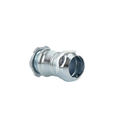 Conector Recto Compresión de Acero Galvanizado para Pared Delgada de 1/2" .