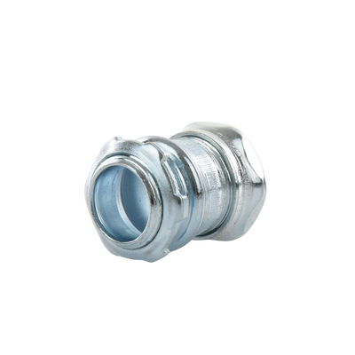 Conector Recto Compresión de Acero Galvanizado para Pared Delgada de 3/4" .