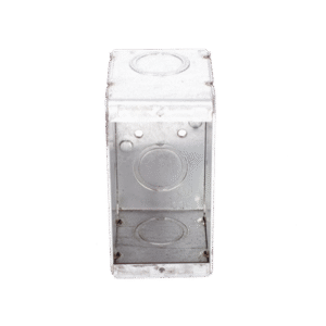 Caja (Chalupa ) Multigang de 1 Gang/ Profundidad de 2-1/2"/ 8 TKO (1/2" y 3/4"). Caja (Chalupa ) Multigang de 1 Gang/ Profundidad de 2-1/2"/ 8 TKO (1/2" y 3/4").