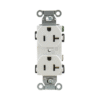 Contacto Dúplex 20 A, 125 V, 2 Polos, 3 Hilos, Cableado Posterior y Lateral, Color Blanco (Nema 5-20R).