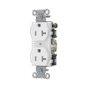 Contacto Dúplex 20 A, 125 V, 2 Polos, 3 Hilos, Cableado Posterior y Lateral, Color Blanco (Nema 5-20R).