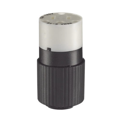 Conector de 15 A 125 V CA/ 2 Polos 3 Hilos/ Grado Industrial/ Color Blanco y Negro/ NEMA 5-15R. Conector de 15 A 125 V CA/ 2 Polos 3 Hilos/ Grado Industrial/ Color Blanco y Negro/ NEMA 5-15R.