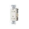 Contacto Duplex Decorador 20 A 125V / 2 Polos 3 Hilos/ Nema 5-20 R / Color Blanco.