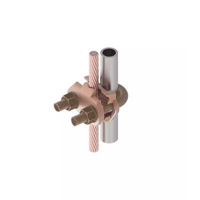 Conector Mecánico para Cable Calibre 4 a 2/0 AWG / Paralelo o 90° a Tubo de 3/8" o Varilla de 5/8" - 3/4". Conector Mecánico para Cable Calibre 4 a 2/0 AWG / Paralelo o 90° a Tubo de 3/8" o Varilla de 5/8" - 3/4".