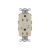 Contacto de Auto-verificación GFCI con Interruptor de Falla a Tierra de 15 A 125 V 2 Polos/ Color Marfil / Nema 5-15R / Grado Industrial Comercial.