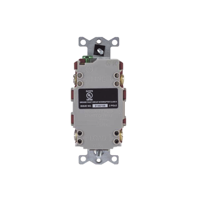 Contacto de Auto-verificación GFCI con Interruptor de Falla a Tierra de 15 A 125 V 2 Polos/ Color Rojo / Nema 5-15R / Grado Industrial Comercial.