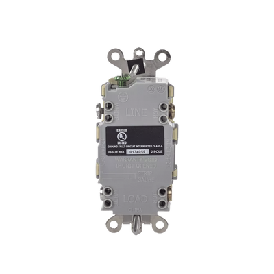 Contacto de Auto-verificación GFCI de 15 A 125 V 2 Polos/ Resistente a Manipulaciones y Intemperie / Color Marfil / Nema 5-15R / Grado Industrial.