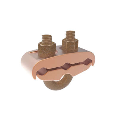 Conector Mecánico para 3 Cables para Calibre 2/0 AWG - 250 KCMIL a Tubería de 3/8" o Varilla 5/8" - 3/4".