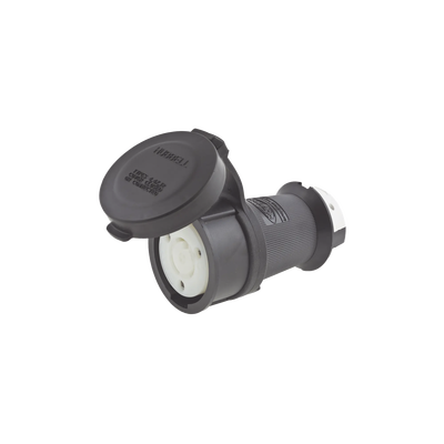 Conector Industrial con Bloqueo de Media Vuelta / 30 A 120/208 V CA / Nema L21-30R / 4 Polos 5 Hilos / Color Blanco y Negro / / Grado Industrial.