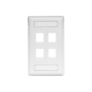 Placa Frontal para 4 Puertos Teléfono/Datos/Multimedia/ Color Blanco.