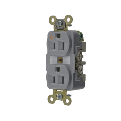 Contacto Dúplex Conexión a Tierra Aislada 15A 125V/ 2 Polos 3 Hilos/ Color Gris/ Nema 5-15R/ Grado Industrial. Contacto Dúplex Conexión a Tierra Aislada 15A 125V/ 2 Polos 3 Hilos/ Color Gris/ Nema 5-15R/ Grado Industrial.