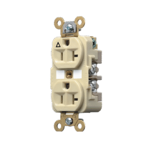 Contacto Dúplex Conexión a Tierra Aislada/ 20 A 125 V/ 2 polos 3 Hilos/ Color Marfil/ Nema 5- 20R/ Grado Industrial.