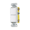 Interruptor Residencial 15 A 120-277 V, 1 Polo 3 Vías, Cableado lateral, Color Blanco.