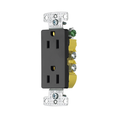Contacto Duplex Decorador 15A 125V / 2 Polos 3 Hilos/ Nema5-15R / Color Negro. Contacto Duplex Decorador 15A 125V / 2 Polos 3 Hilos/ Nema5-15R / Color Negro.