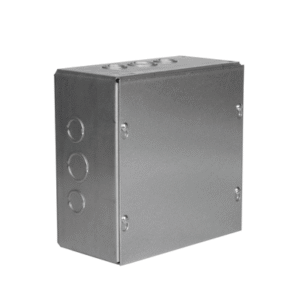 Caja Extra Grande 12"x12"x 4"/ Profundidad 4"/Entradas Laterales - Finales 2 Entradas de 1/2"- 3/4", 2 Entradas de 3/4" - 1" y 2 Entradas de 1"- 1 1/4" / Incluye tapa.