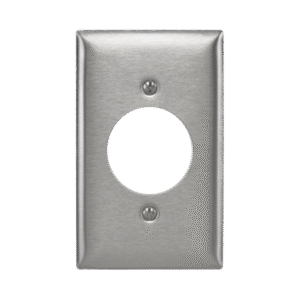 Placa para Receptaculo Sencillo 20 y 30 A de Media Vuelta/ 1.6" (40 mm) / Acero Inoxidable.
