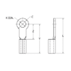 Zapata Terminal de Ojillo para Tornillo 3/16" (5 mm) y Cable Calibre 16-14 AWG.