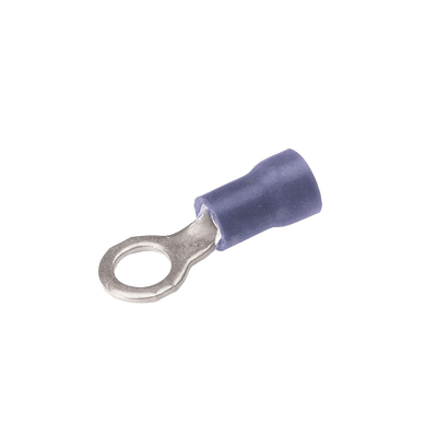 Zapata Terminal de Ojillo para Tornillo 1/4 in (6 mm) calibre 16-14 AWG con aislamiento de vinilo. Zapata Terminal de Ojillo para Tornillo 1/4 in (6 mm) calibre 16-14 AWG con aislamiento de vinilo.