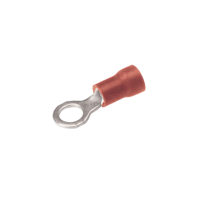 Zapata Terminal de Ojillo para Tornillo 3/8 in (10 mm) calibre 22-16 AWG con aislamiento de vinilo. Zapata Terminal de Ojillo para Tornillo 3/8 in (10 mm) calibre 22-16 AWG con aislamiento de vinilo.