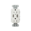 Contacto Dúplex con 2 Puertos USB, 15A 125V, 2 Polos, 3 Hilos, Color Blanco.