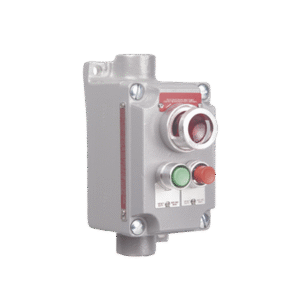 Estación de Control Terminal con 2 Botones Pulsadores Rojo-Verde y Luz Piloto Roja / Entrada 3/4".
