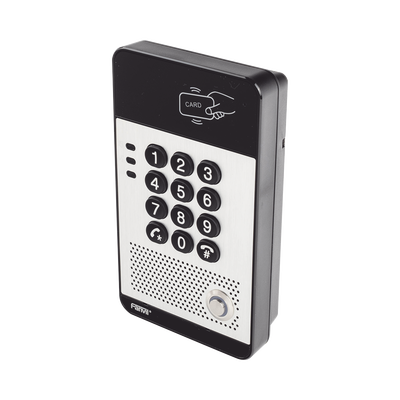 Audio Portero IP con 2 líneas SIP, relevador integrado, teclado numérico y lectora de tarjetas RFID para control de acceso, PoE Audio Portero IP con 2 líneas SIP, relevador integrado, teclado numérico y lectora de tarjetas RFID para control de acceso, PoE
