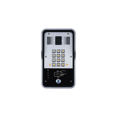 Audio Portero IP 2 líneas SIP con relevador integrado, Lector RFID para acceso por clave numérica, tarjeta o llamada remota, PoE