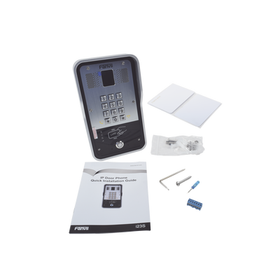 Audio Portero IP 2 líneas SIP con relevador integrado, Lector RFID para acceso por clave numérica, tarjeta o llamada remota, PoE