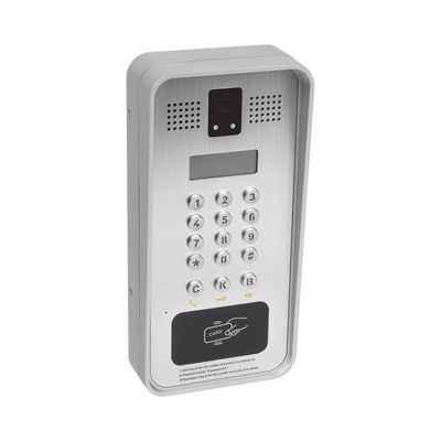 Video portero IP/SIP Con Cámara y pantalla LCD, 2 Relevadores Integrados (entrada y salida), Onvif y lector de tarjetas RFID, puerto WIEGAND (entrada). Video portero IP/SIP Con Cámara y pantalla LCD, 2 Relevadores Integrados (entrada y salida), Onvif y lector de tarjetas RFID, puerto WIEGAND (entrada).