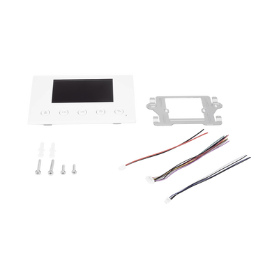 Monitor IP/SIP para interior, Wi-Fi, pantalla a color de 4.3", audio de 2 vías, PoE, 8 interfaces de entrada de alarma. Monitor IP/SIP para interior, Wi-Fi, pantalla a color de 4.3", audio de 2 vías, PoE, 8 interfaces de entrada de alarma.