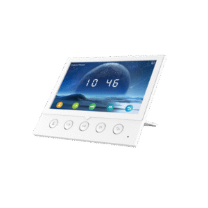 Monitor IP/SIP para interior, Wi-Fi, pantalla a color de 7", audio de 2 vías, PoE, 8 interfaces de entrada de alarma. Monitor IP/SIP para interior, Wi-Fi, pantalla a color de 7", audio de 2 vías, PoE, 8 interfaces de entrada de alarma.