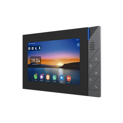Monitor IP/SIP para interior con Android, Wi-Fi, Bluetooth, pantalla táctil de 7", audio de 2 vías, PoE, 8 interfaces de entrada de alarma. Monitor IP/SIP para interior con Android, Wi-Fi, Bluetooth, pantalla táctil de 7", audio de 2 vías, PoE, 8 interfaces de entrada de alarma.