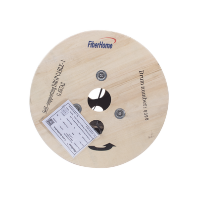 Carrete de 1 km de Fibra Óptica Aérea Mini Figura 8 G.657A2 tipo Drop, Monomodo de 1 Hilo (unifibra), Color Negro, Span 80 Carrete de 1 km de Fibra Óptica Aérea Mini Figura 8 G.657A2 tipo Drop, Monomodo de 1 Hilo (unifibra), Color Negro, Span 80