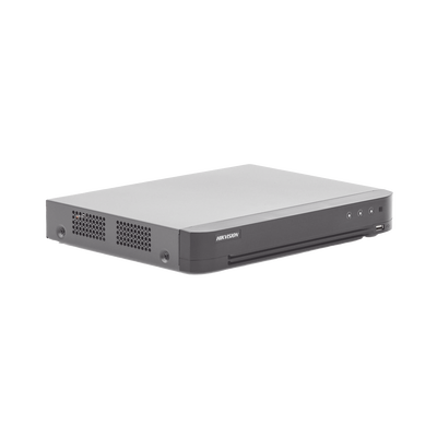 (ACUSENSE / Evita Falsas Alarmas) DVR 4 Megapixel / 4 Canales TURBOHD + 2 Canales IP / 1 Bahía de Disco Duro / 1 Canal de Audio