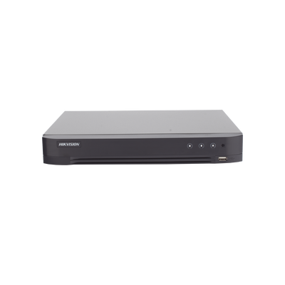 DVR 4 Canales TURBOHD + 4 Canales IP / 8 Megapixel (4K) / Audio por Coaxitron / ACUSENSE / Reconocimiento Facial / 1 Bahía de Disco Duro / Salida de Video en Full HD / H.265+ / Alarmas I/O