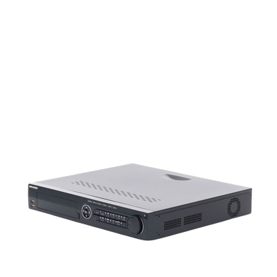 DVR 8 Megapixel (4K) / 16 Canales TURBOHD + 8 Canales IP / 4 Bahías de Disco Duro / 4 Canales de Audio / Videoanalisis / 16 Entradas de Alarma / POS / 2 Salidas HDMI DVR 8 Megapixel (4K) / 16 Canales TURBOHD + 8 Canales IP / 4 Bahías de Disco Duro / 4 Canales de Audio / Videoanalisis / 16 Entradas de Alarma / POS / 2 Salidas HDMI