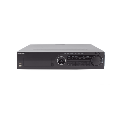 DVR 16 Canales TurboHD + 8 Canales IP / 3K / 5 Megapixel / 8 Bahías de Disco Duro / 16 Entradas de Audio Fisicas (Microfono por Separado) / Audio por coaxitron / Acusense / 16 Entradas de Alarma / POS / H.265+