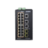 Switch Industrial Administrable 16 puertos 10/100/1000 T 802.3at PoE + 2 Puertos 10/100/1000 T + 2 puertos 100/1000 X SFP Switch Industrial Administrable 16 puertos 10/100/1000 T 802.3at PoE + 2 Puertos 10/100/1000 T + 2 puertos 100/1000 X SFP