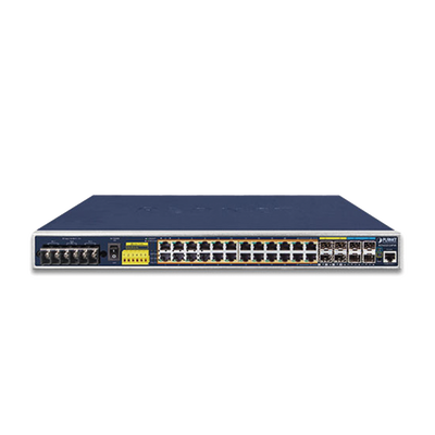 Switch Industrial Capa 3, 24 Puertos Gigabit PoE 802.3af/at, 4 Puertos SFP 1 G, 4 Puertos SFP de 10 G Switch Industrial Capa 3, 24 Puertos Gigabit PoE 802.3af/at, 4 Puertos SFP 1 G, 4 Puertos SFP de 10 G