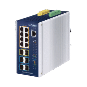 Switch Industrial Capa 3 de 8 Puertos 10/100/1000T PoE 802.3bt, 2 Puertos SFP 1 G/2.5 G, 4 Puertos SFP 10G, Instalación en Pared o Puerto DIN. Switch Industrial Capa 3 de 8 Puertos 10/100/1000T PoE 802.3bt, 2 Puertos SFP 1 G/2.5 G, 4 Puertos SFP 10G, Instalación en Pared o Puerto DIN.