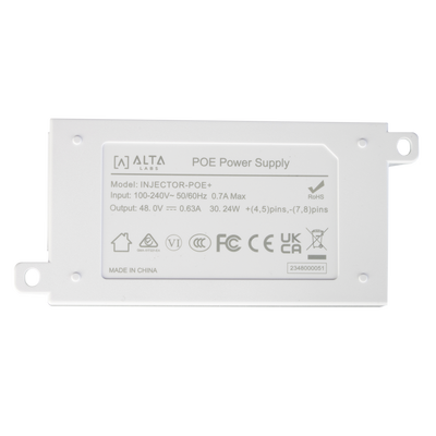 Inyector POE 802.3 af/at (48V 0.6A) / Para Puntos de Acceso Alta Labs ( O Cualquier Equipo con PoE+) / 2 Puertos 10/100/1000 Mbps / Incluye cable AC