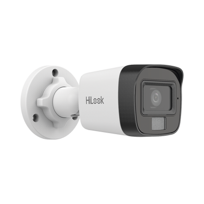 [Dual Light] Bala IP 4 Megapixel / Lente 2.8 mm / Ángulo de visión 104° / 20 mts IR + 15 mts Luz Blanca / Micrófono Integrado / ACUSENSE Lite / Exterior IP67 / H.265+ / PoE / ONVIF / dWDR