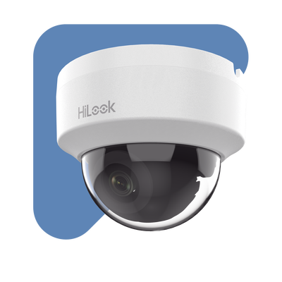 HiLook Series / Domo IP 4 Megapixel / Lente 2.8 mm (Gran Angular) / 20 mts IR / Interior / PoE / dWDR / H.265+ / ONVIF
