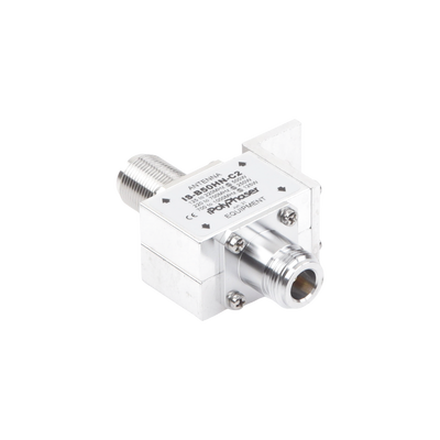 Protector RF Coaxial Para 125 a 1000 MHz Con Ceja Frontal Con Conectores N Hembra en Ambos Lados, 50 Ω