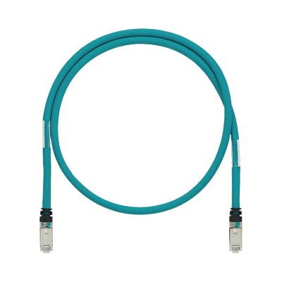 Patch Cord Cat5e de Grado Industrial 600V, Blindado SF/UTP, Calibre 24 AWG, Color Aqua, 15m